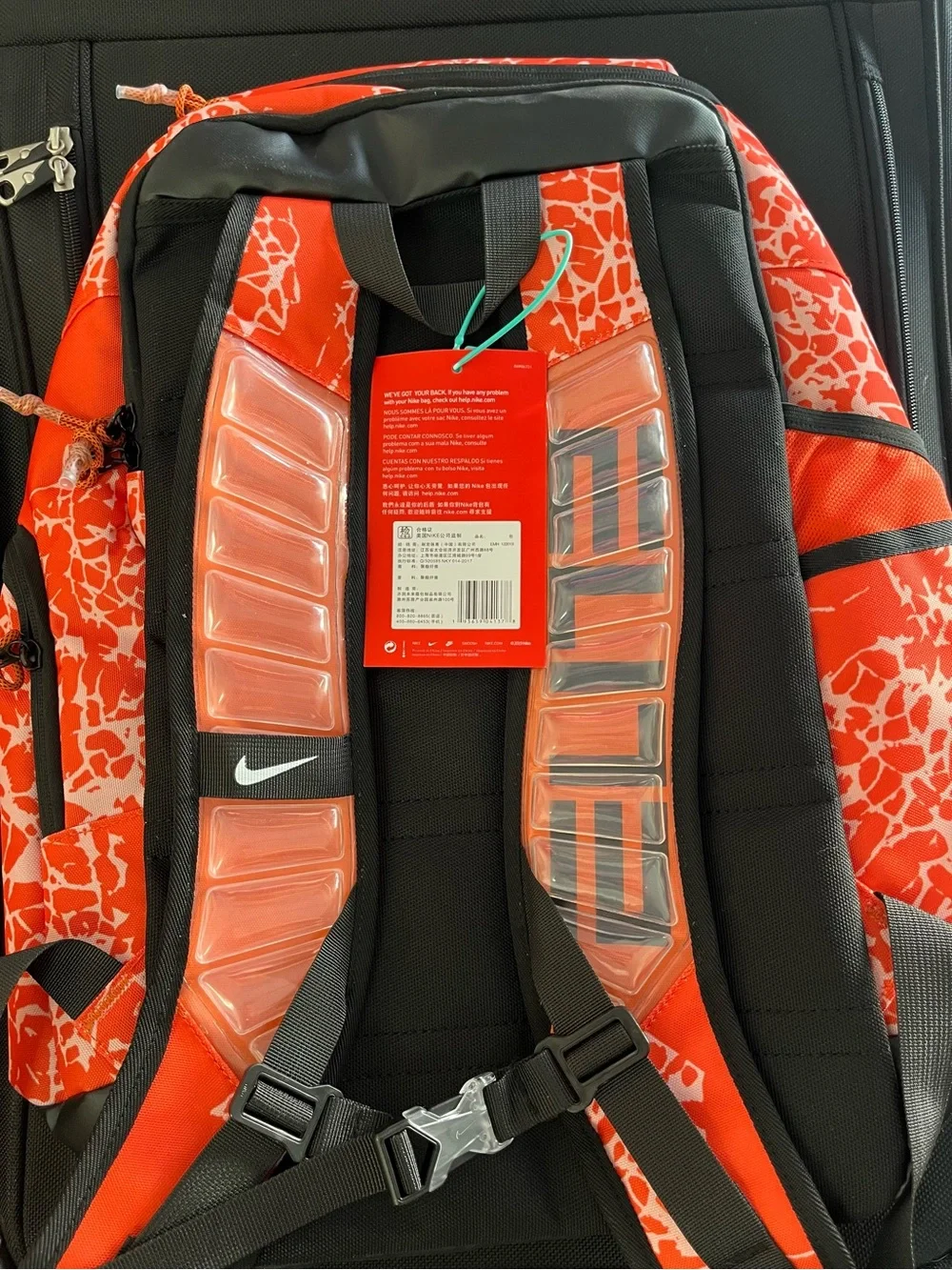 Nike Orange and White Graphic Backpack